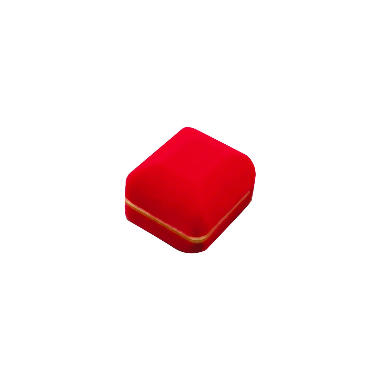 12PCS (SR3-RD) Red Velvet Ring Boxes With Gold Trim
