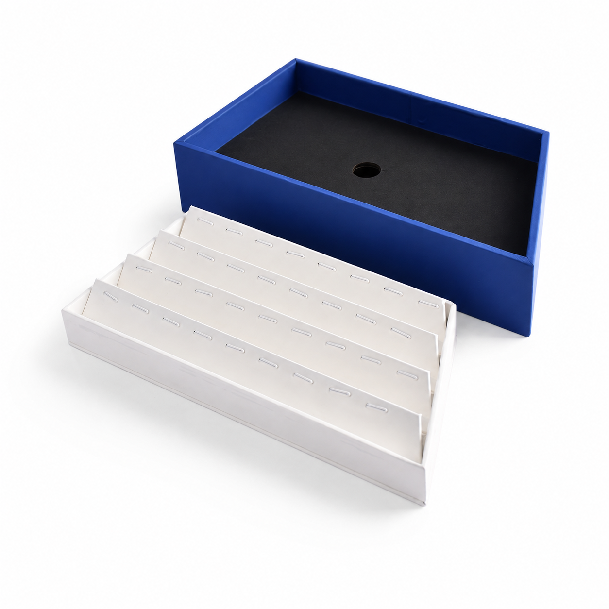 blue white open