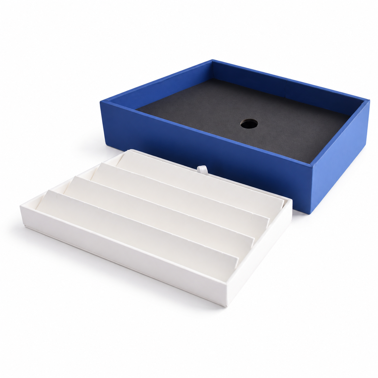 blue white open