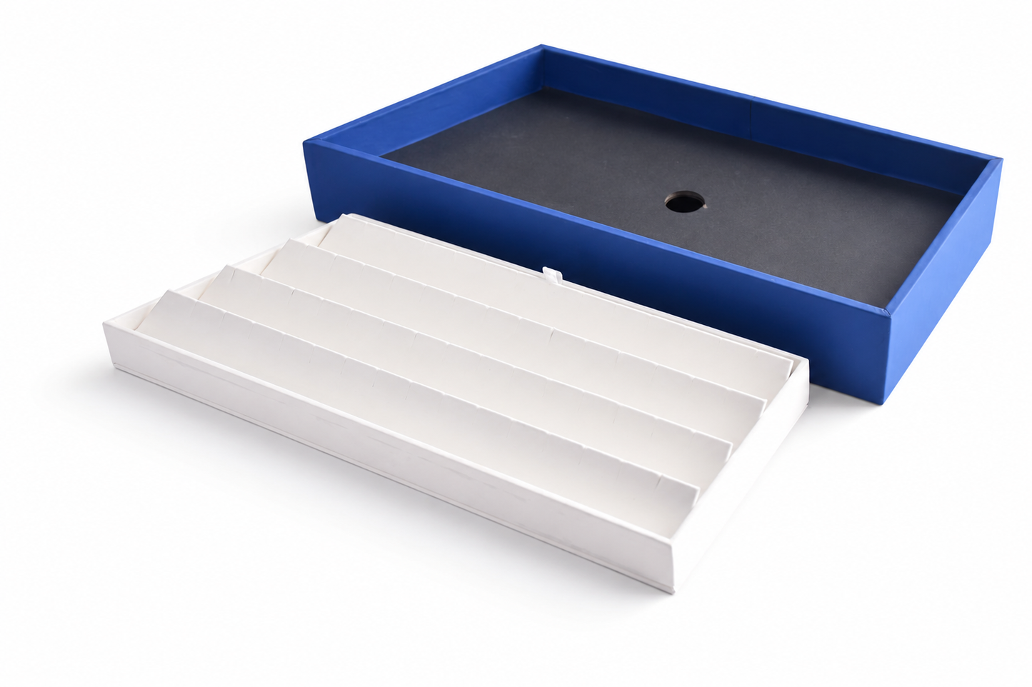 blue white open