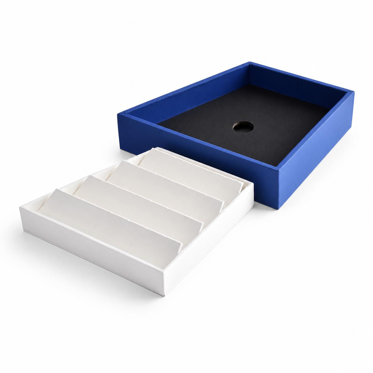blue white open