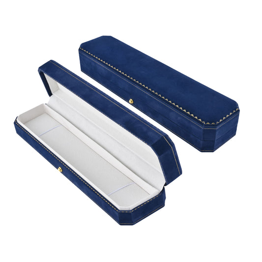 6PCS (V17-B1 B) Luxury Blue Velvet Covered Bracelet Boxes