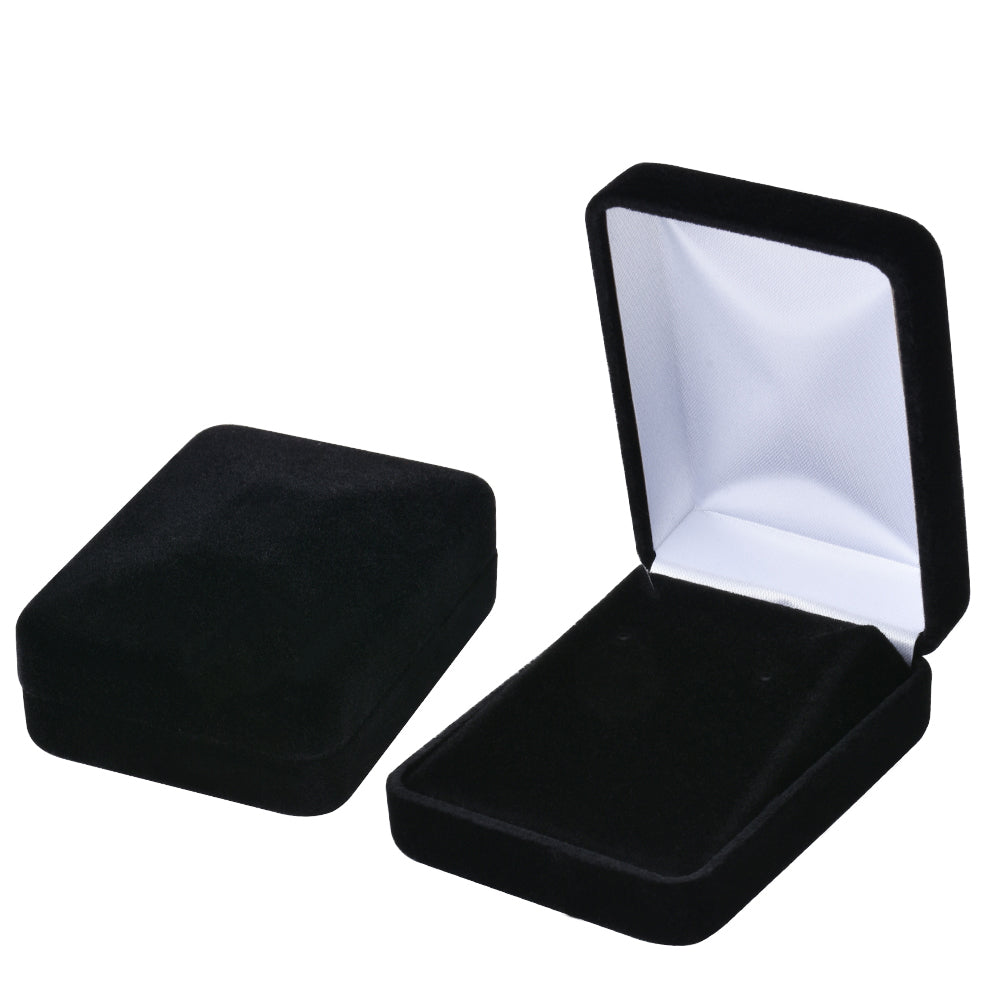 12PCS (YE4-BK) Black Velvet Pendant Earring Boxes