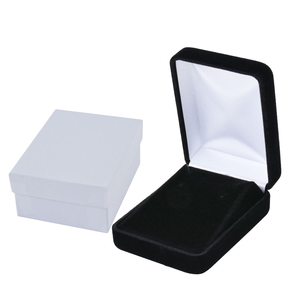 12PCS (YE4-BK) Black Velvet Pendant Earring Boxes
