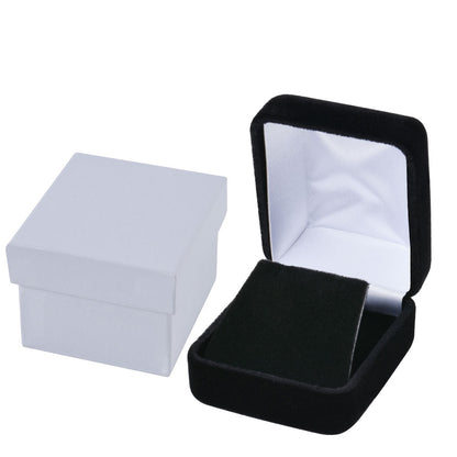 12PCS (YE3-BK) Black Velvet Earring Necklace Boxes