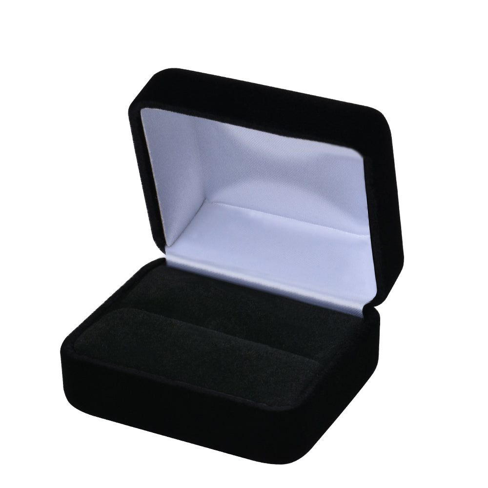 12PCS (YR5-BK) Black Velvet Double Ring Boxes