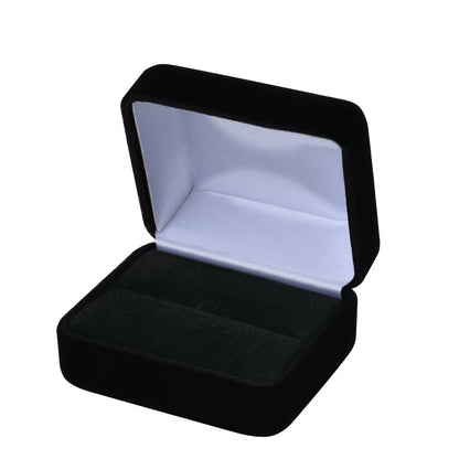 12PCS (YR5-BK) Black Velvet Double Ring Boxes