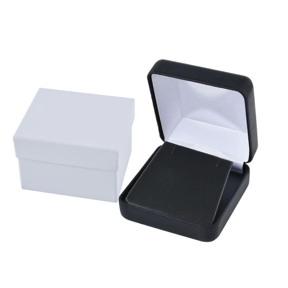 PU Leather Black Metal Jewelry Boxes