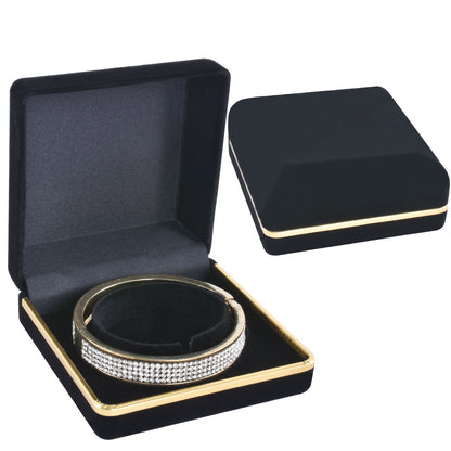 12PCS (F02BA-BK) Black Flocking Bangle Boxes