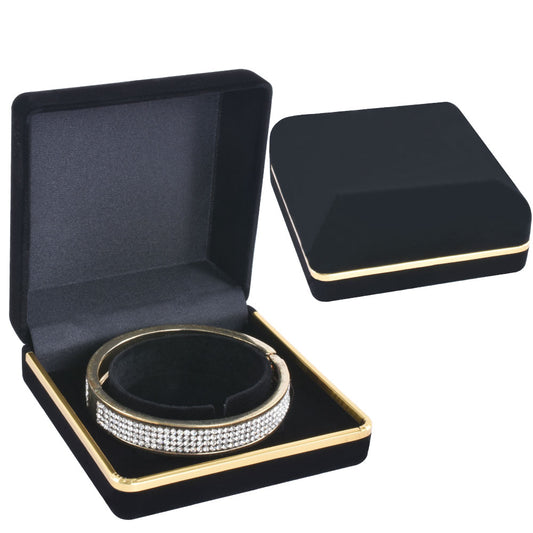 12PCS (F02BA-BK) Black Flocking Bangle Boxes
