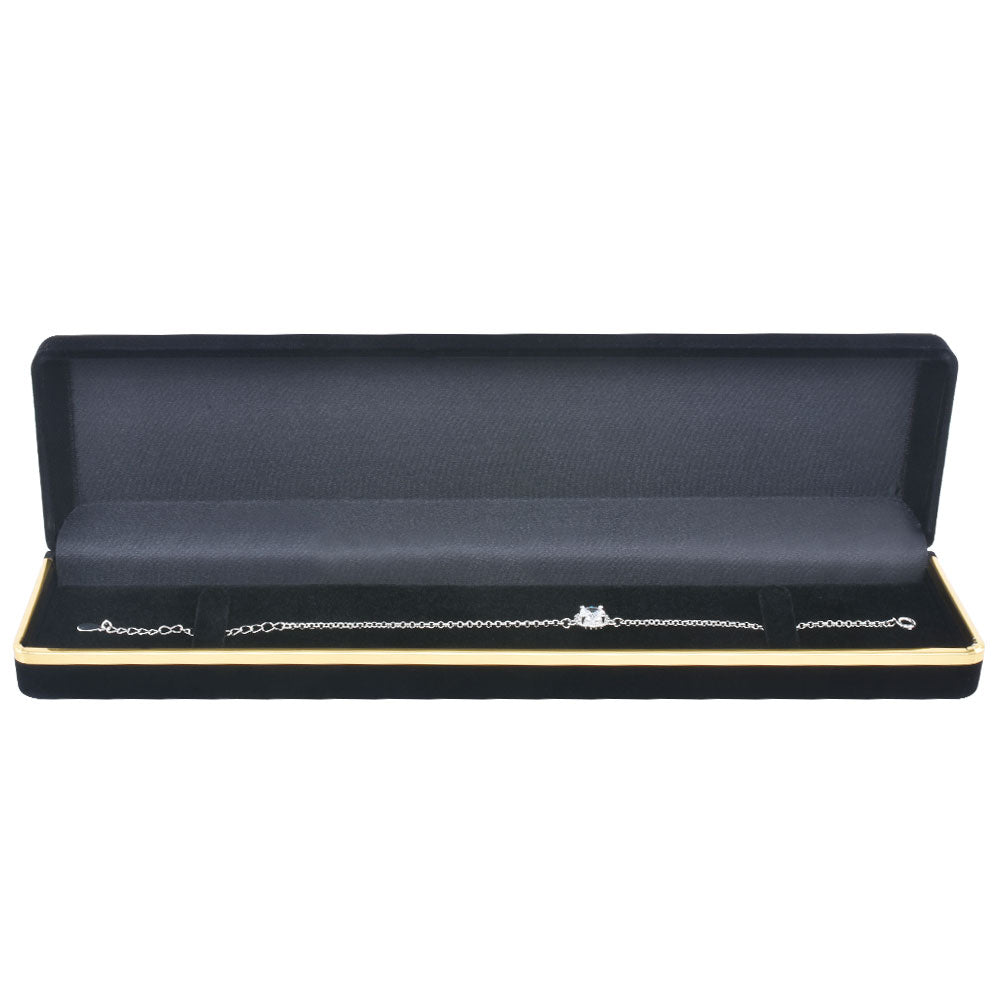 12PCS (F02BR-BK) Black Flocking Bracelet Boxes