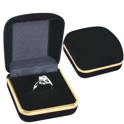 48PCS (F02R-BK) Black Flocking Ring Boxes