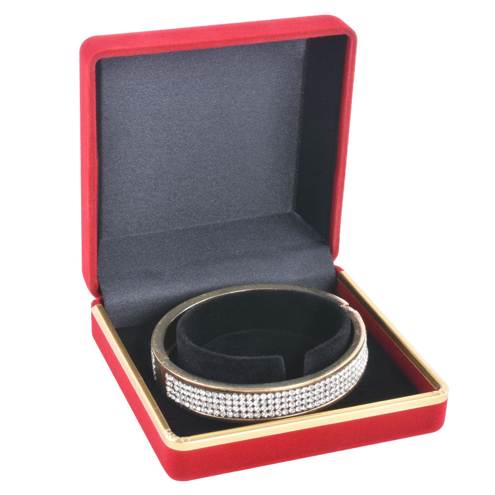 12PCS (F02BA-R) Red Flocking Bangle Boxes