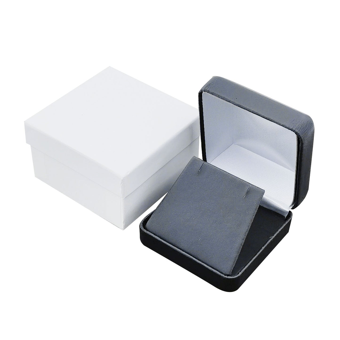 PU Leather Black Metal Jewelry Boxes