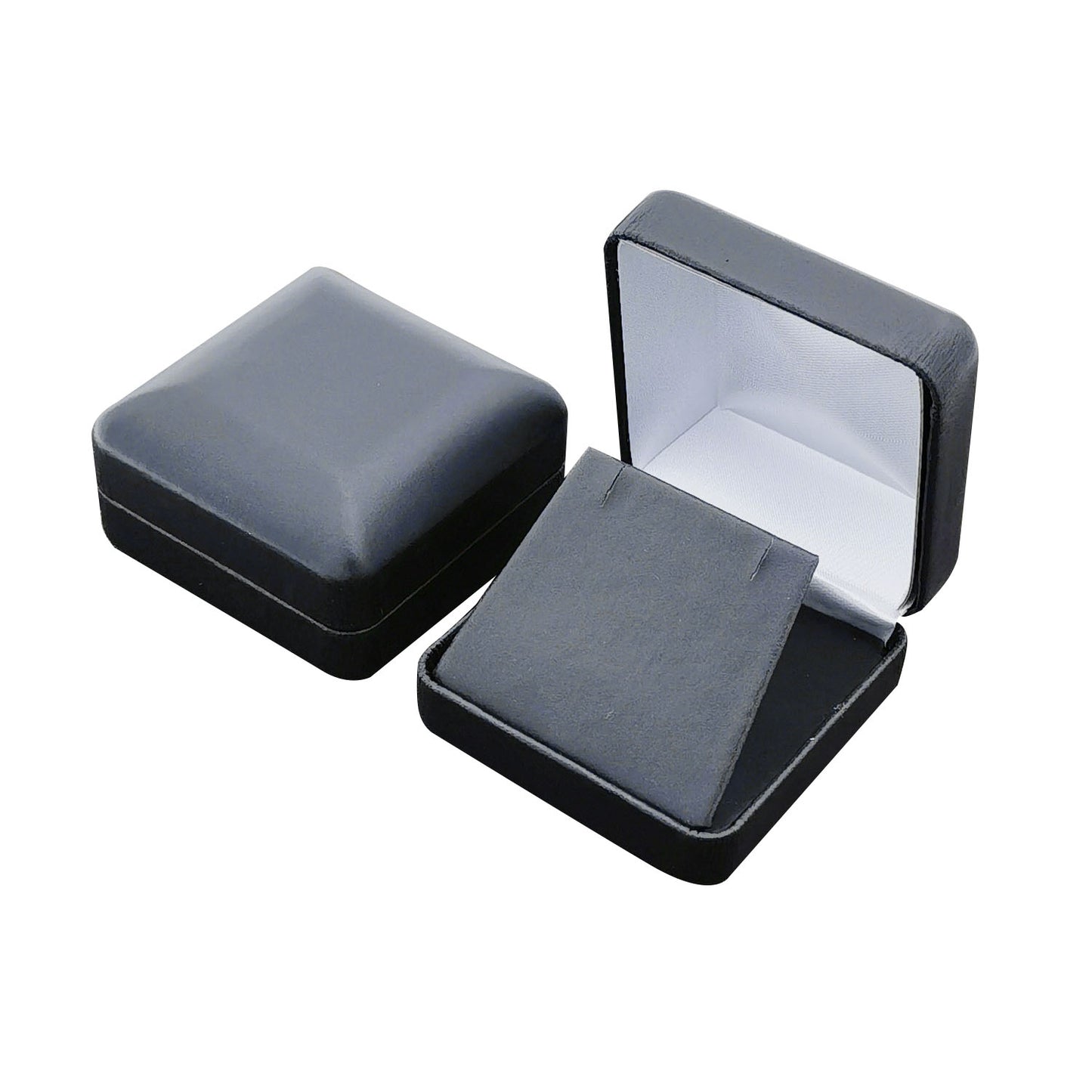 PU Leather Black Metal Jewelry Boxes