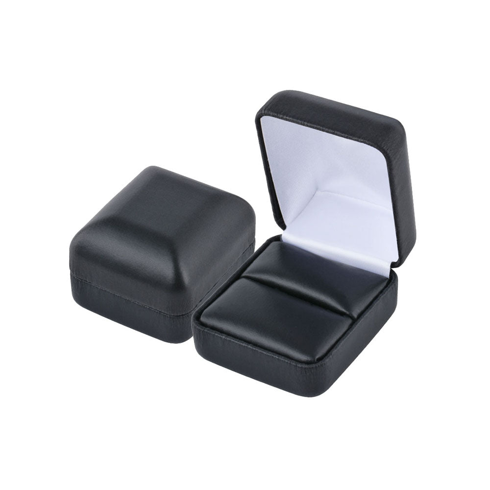 PU Leather Black Metal Jewelry Boxes