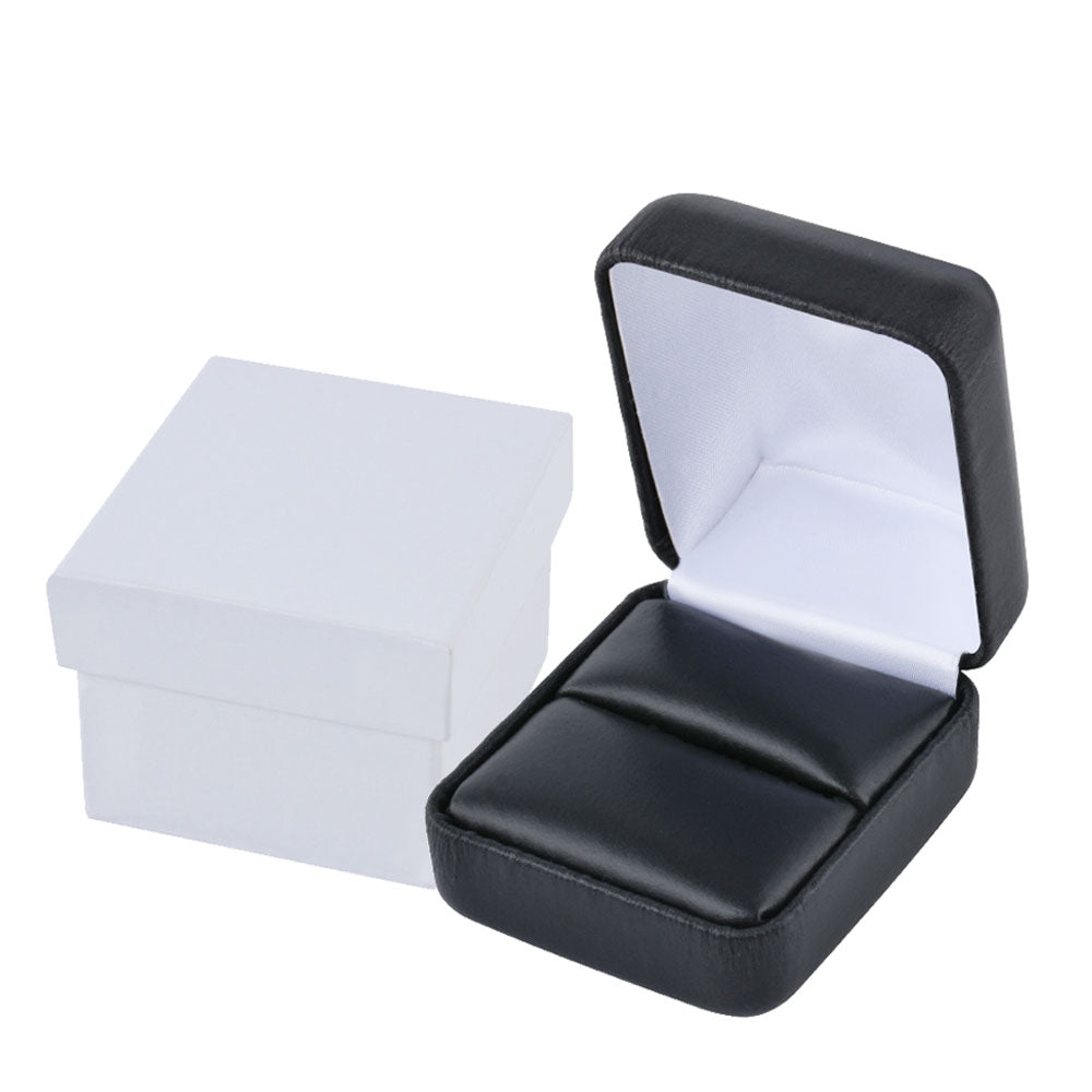 PU Leather Black Metal Jewelry Boxes