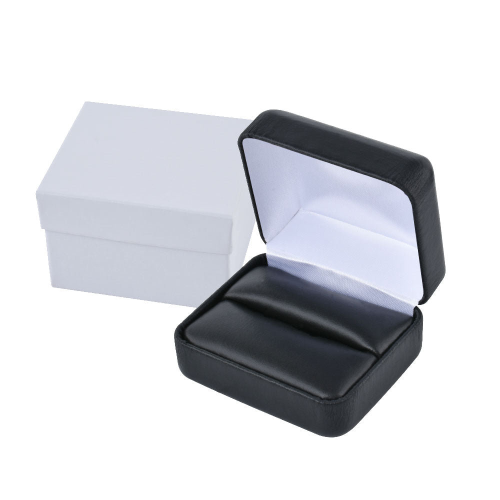PU Leather Black Metal Jewelry Boxes