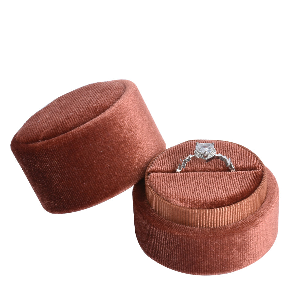 Brown Fashion Cylindrical Velvet Boxes
