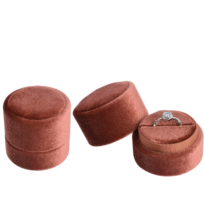 Brown Fashion Cylindrical Velvet Boxes