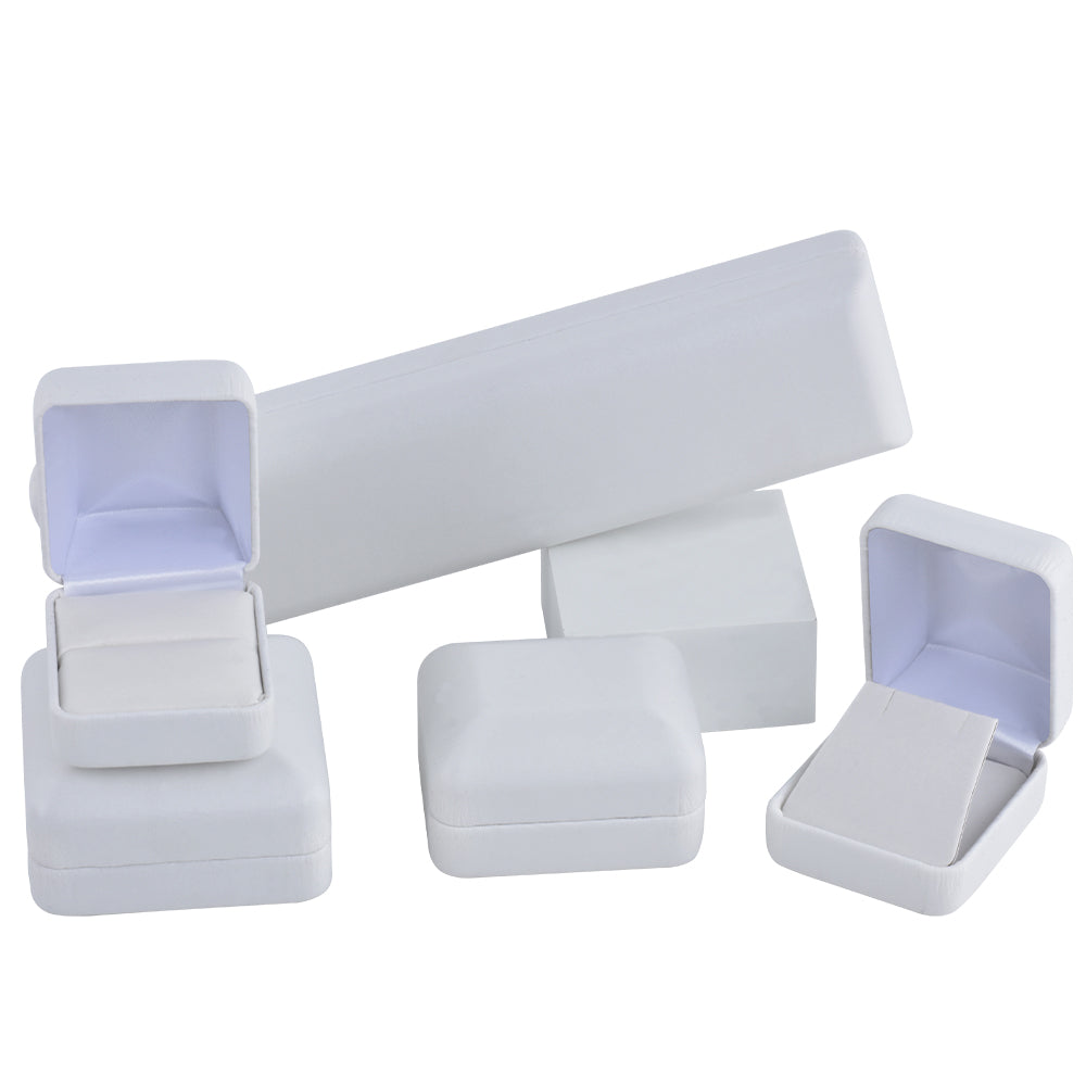 PU Leather White Metal Jewelry Boxes