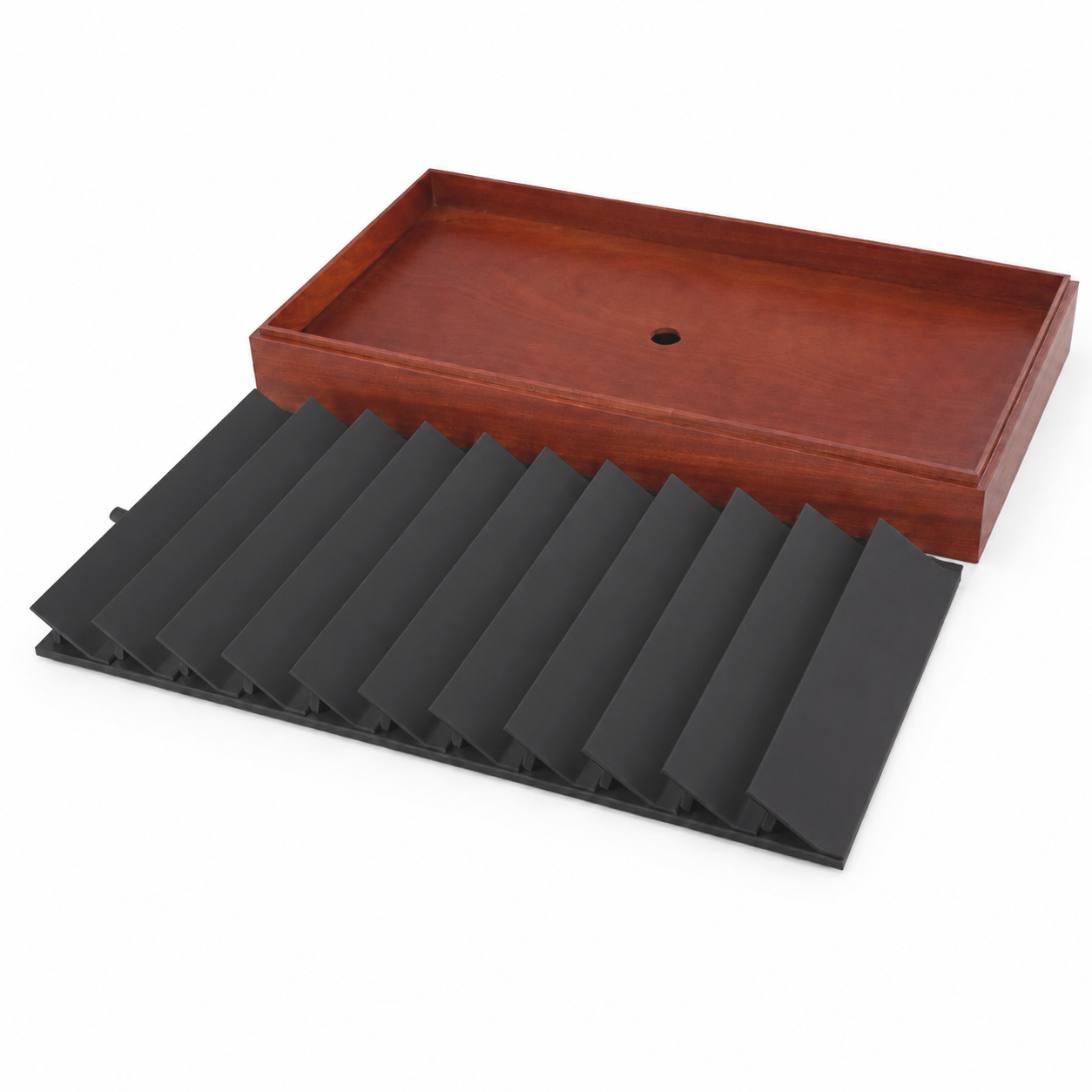 black wooden open