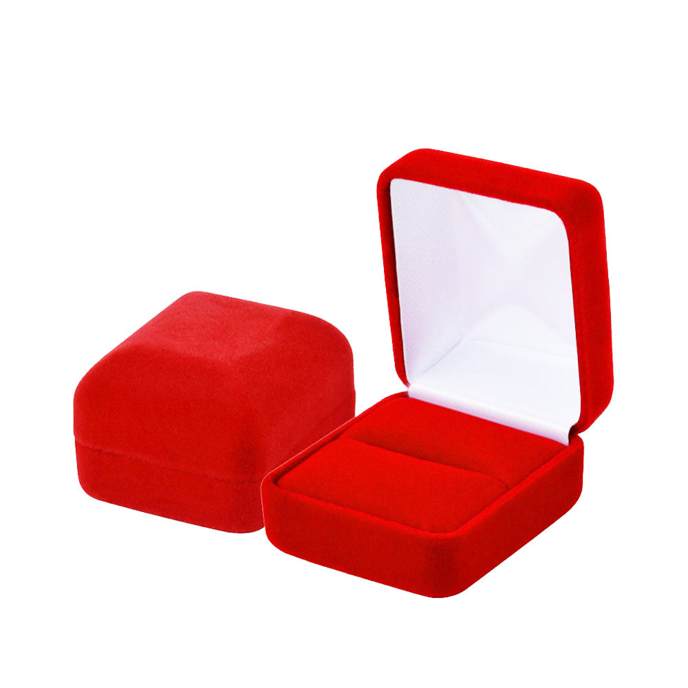 12 PCS (YR3-RD) Red Velvet Ring Boxes