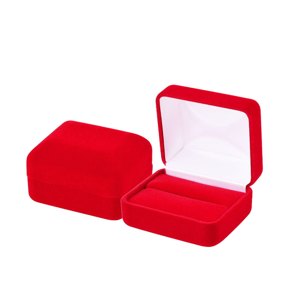 12PCS (YR5-RD) Red Velvet Double Ring Boxes