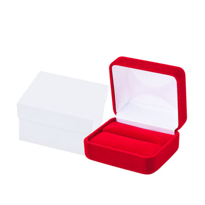 12PCS (YR5-RD) Red Velvet Double Ring Boxes