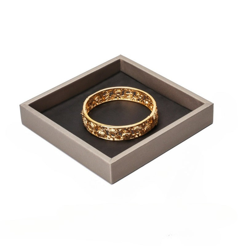 Black & Beige PU Leather Jewelry Display Set - Modular Counter Stand with Busts, Ring, Earring & Bracelet Holders