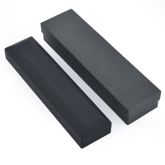 Closed long black LED light bracelet box with matching outer gift box