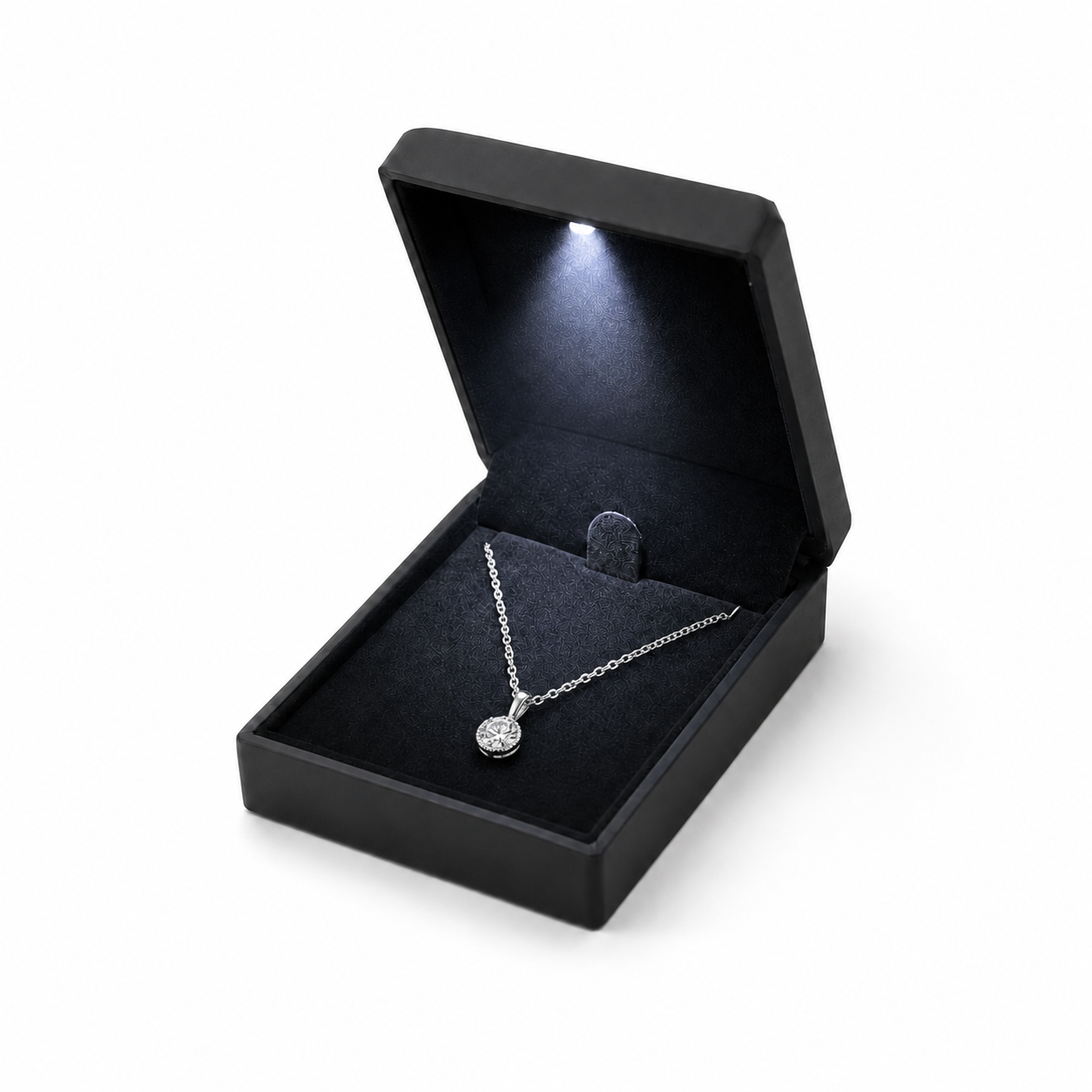 Black LED Pendant Box with Lighted Interior | Jeweller Buy