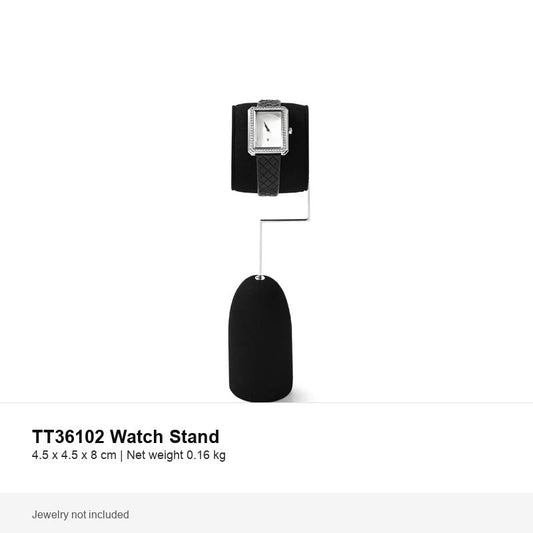 Black microfiber watch display stand for jewelry counters