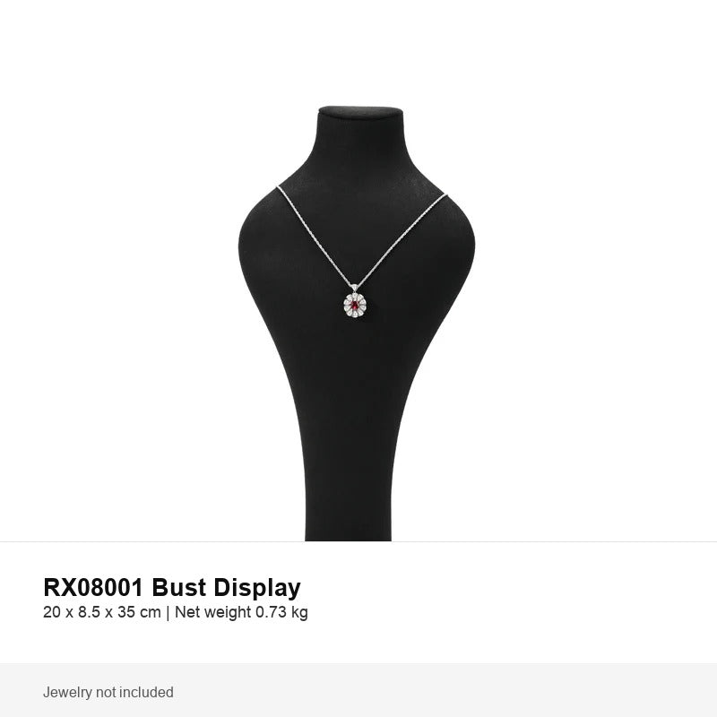 Black Microfiber Jewelry Display Stand Set
