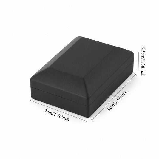 Luxury black necklace gift box with built-in light and hinged display design