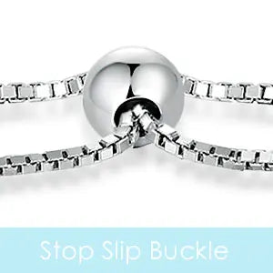 bracelet box and sterling silver jewelry - White Gold Bracelet Box SLM0003B-women bracelet-15+4cm side view