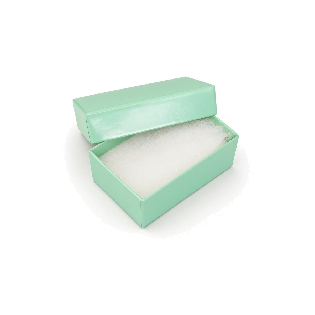 bracelet box - T Blue Glossy Slim Bracelet Cotton-Filled Jewelry Box 100-Piece Pack BX2821TG front view