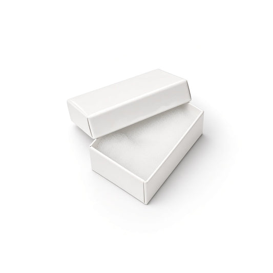 bracelet box - White Glossy Slim Bracelet Cotton-Filled Jewelry Box 100-Piece Pack BX2821WG front view