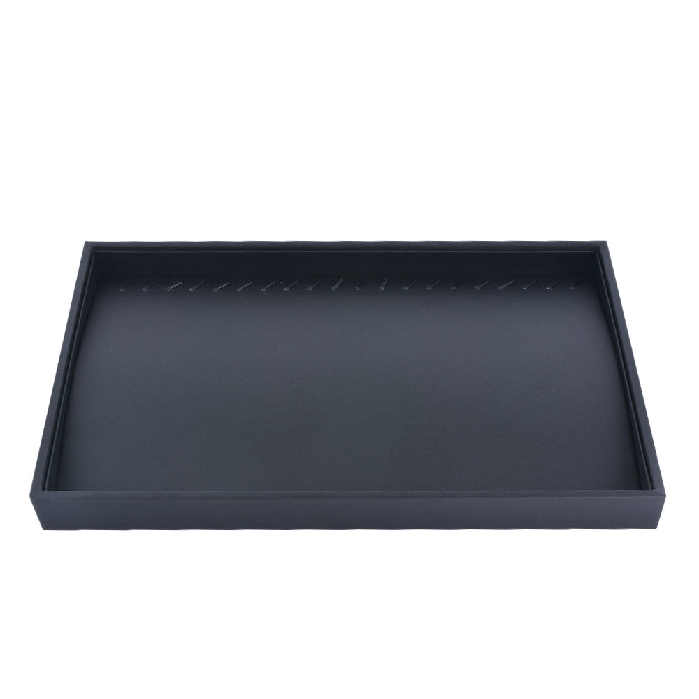 bracelet display and necklace display - Black Bracelet Necklace Display Tray T001-N PU-BK open view