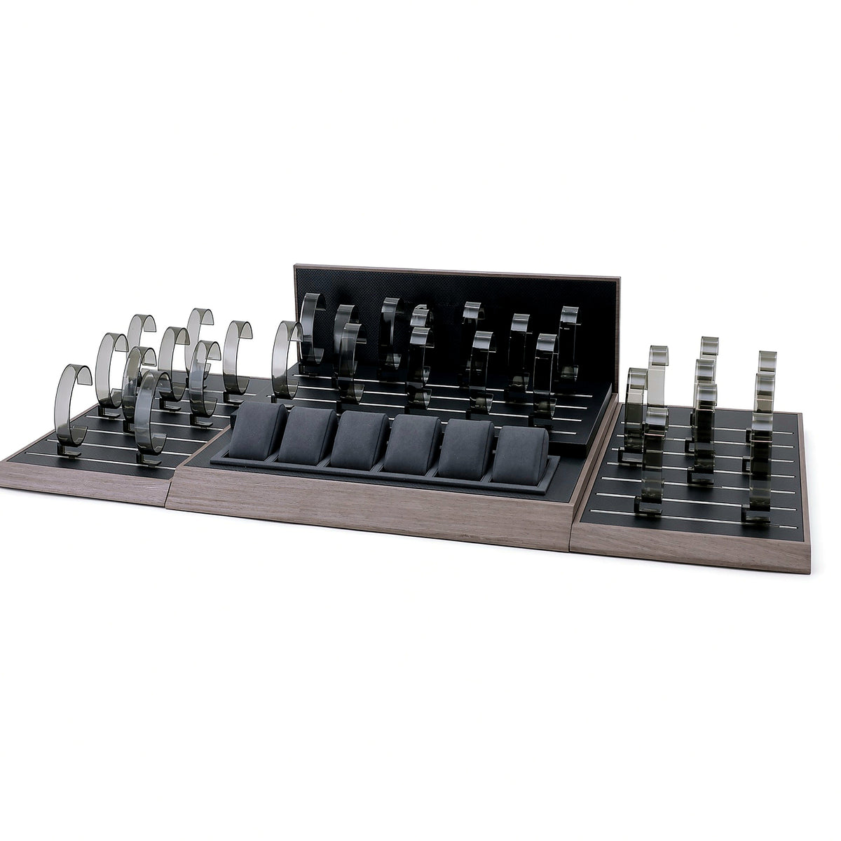bracelet display and watch display - Custom Gray Modular Watch Bracelet Display Tray CWD029 side view