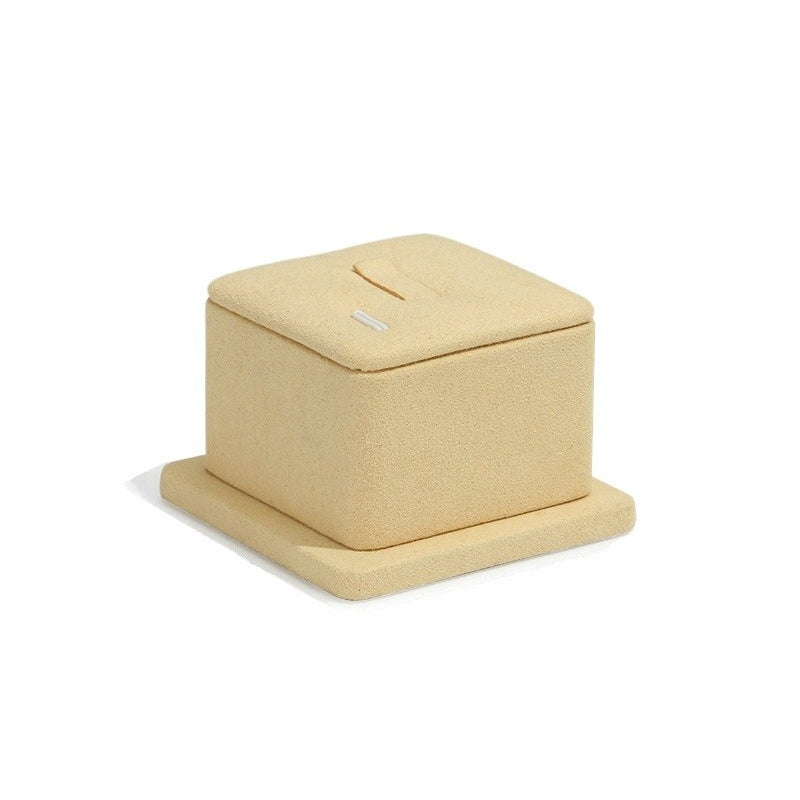 New Superfine Fiber Beige Jewelry Display Stand | Ring Necklace Holder for Gold, Pearl & Fine Jewelry