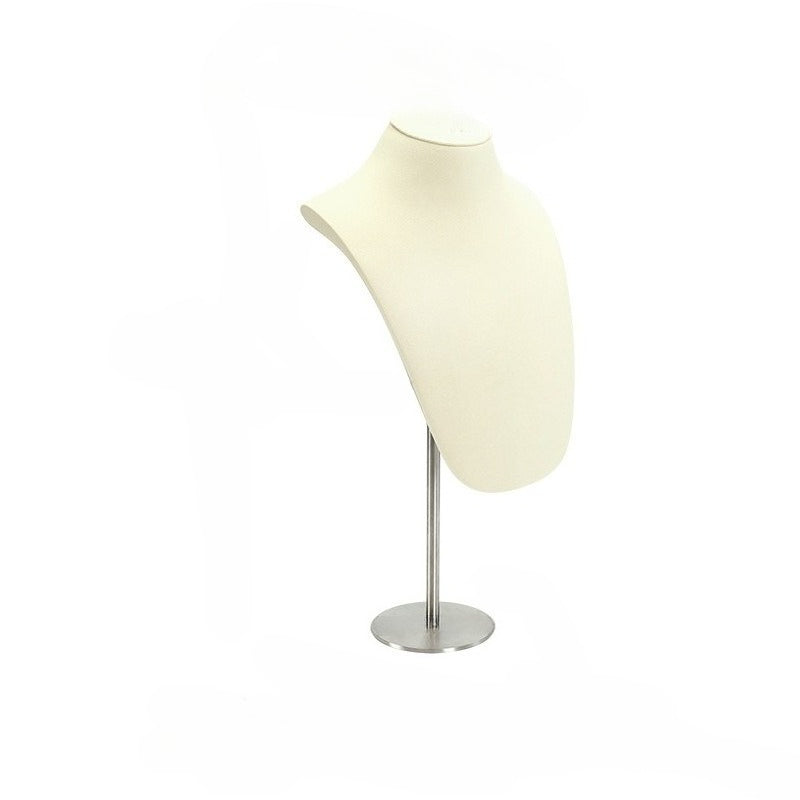 Velvet Necklace Bust Display Stand - Adjustable Mannequin for Jewelry Showcase