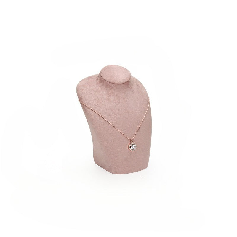 Pink & White Velvet Jewelry Display Set - Complete Retail Stand with Busts, Ring, Earring & Bracelet Holders
