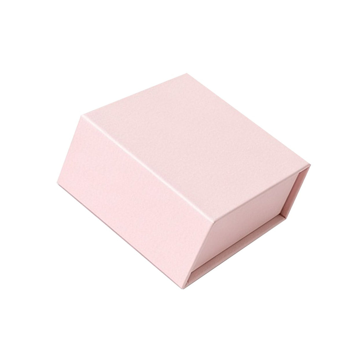 Pearl pink custom magnetic jewelry box in 8 x 8 x 3.5 cm