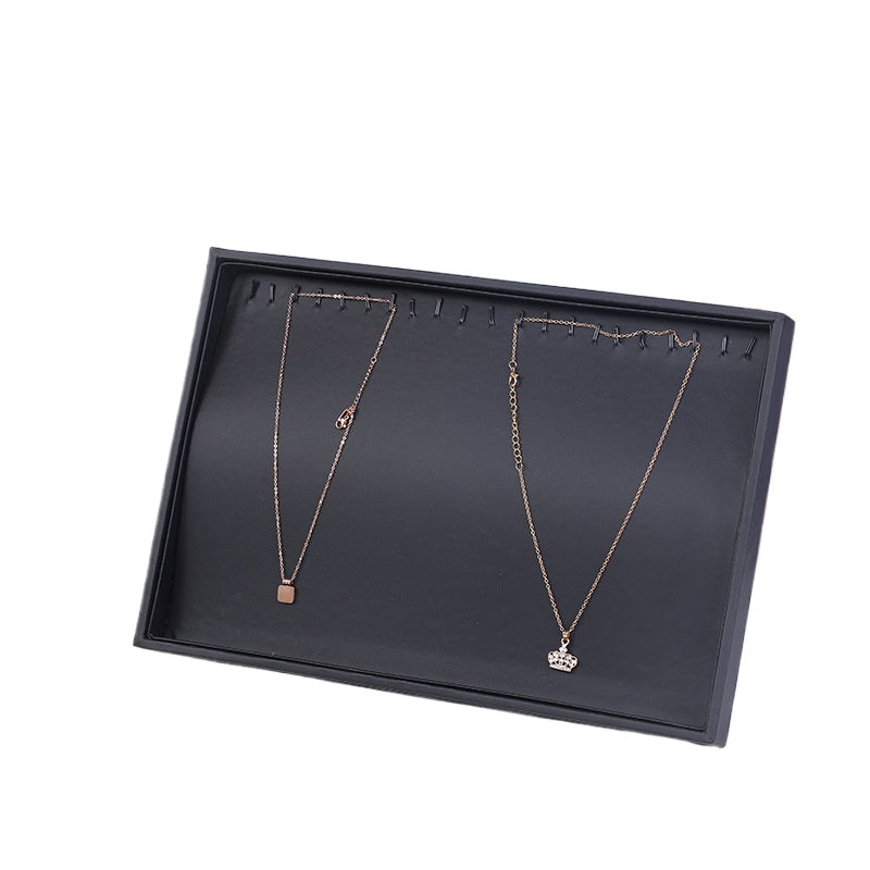 Black PU Leather Jewelry Display Tray