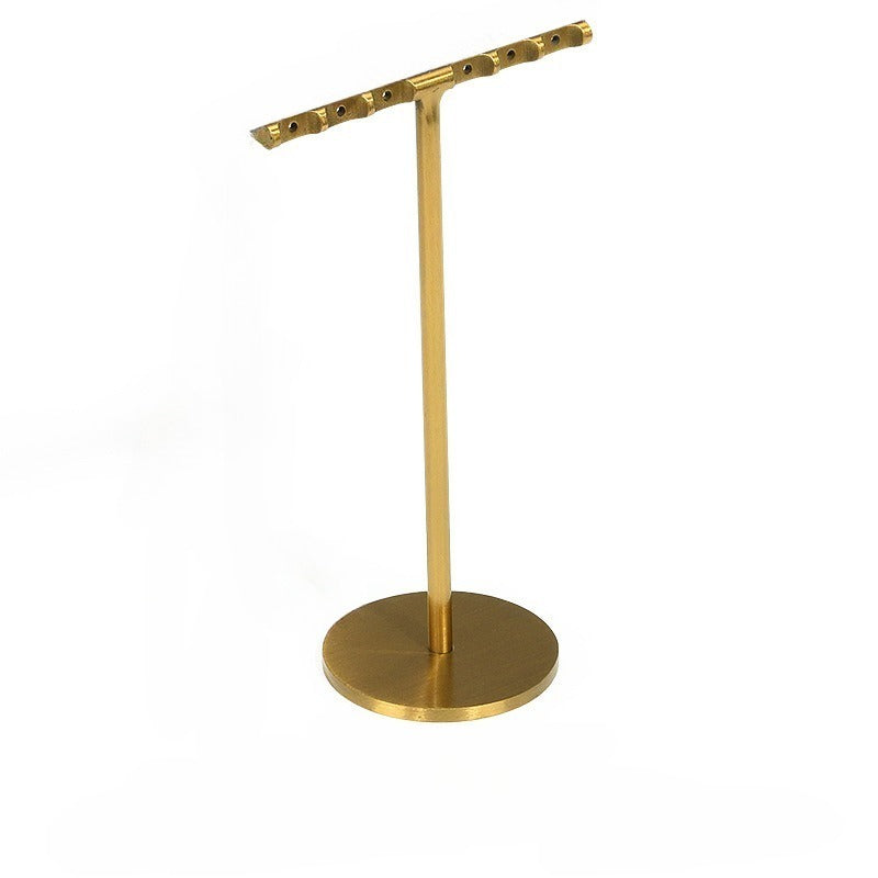 Beige Velvet Jewelry Display Set with Gold Metal Accents - Complete Retail Stand with Busts, Ring, Earring & Bracelet Holders