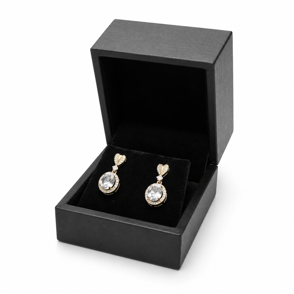earring box - 12 Black Earring Boxes P06P-BK BK front view