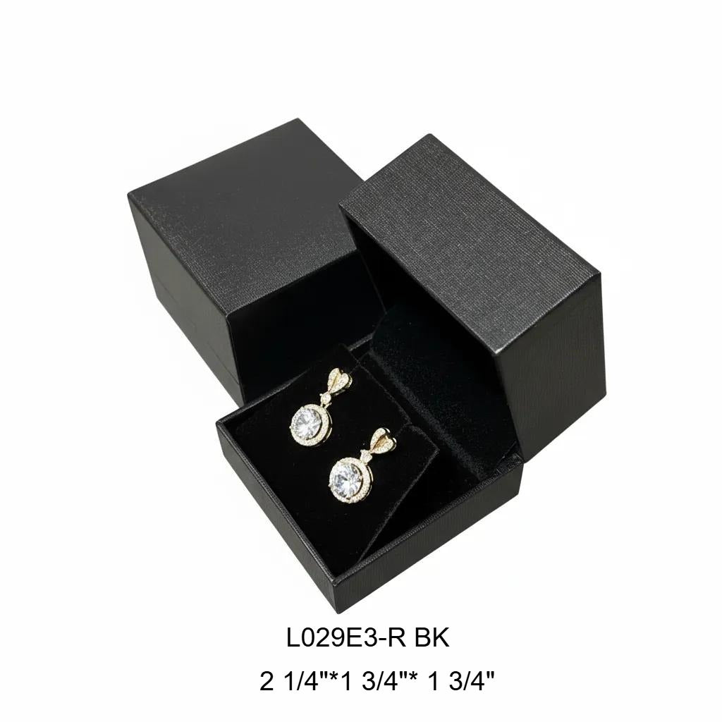 earring box - 30pcs Black Earring Boxes L029E3-BK front view