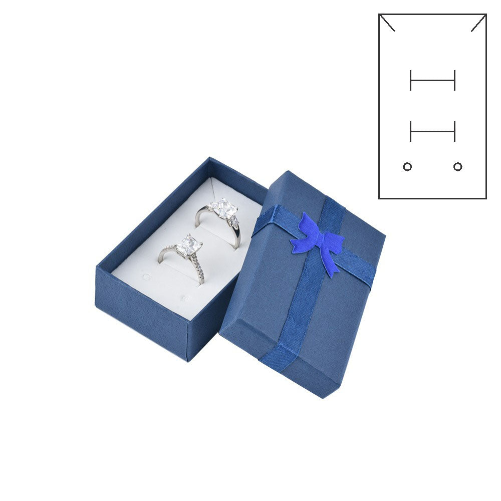 earring box - 24pcs Blue Earring Boxes B10-32-B front view