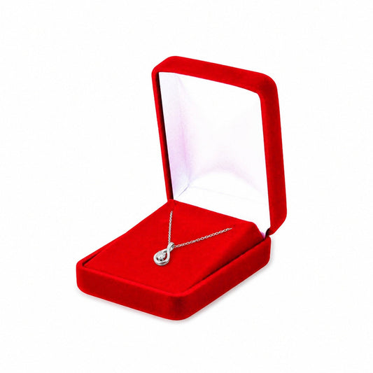 earring box and pendant box - Red Velvet Pendant and Earring Boxes - 12 Pack YE4-RD front view